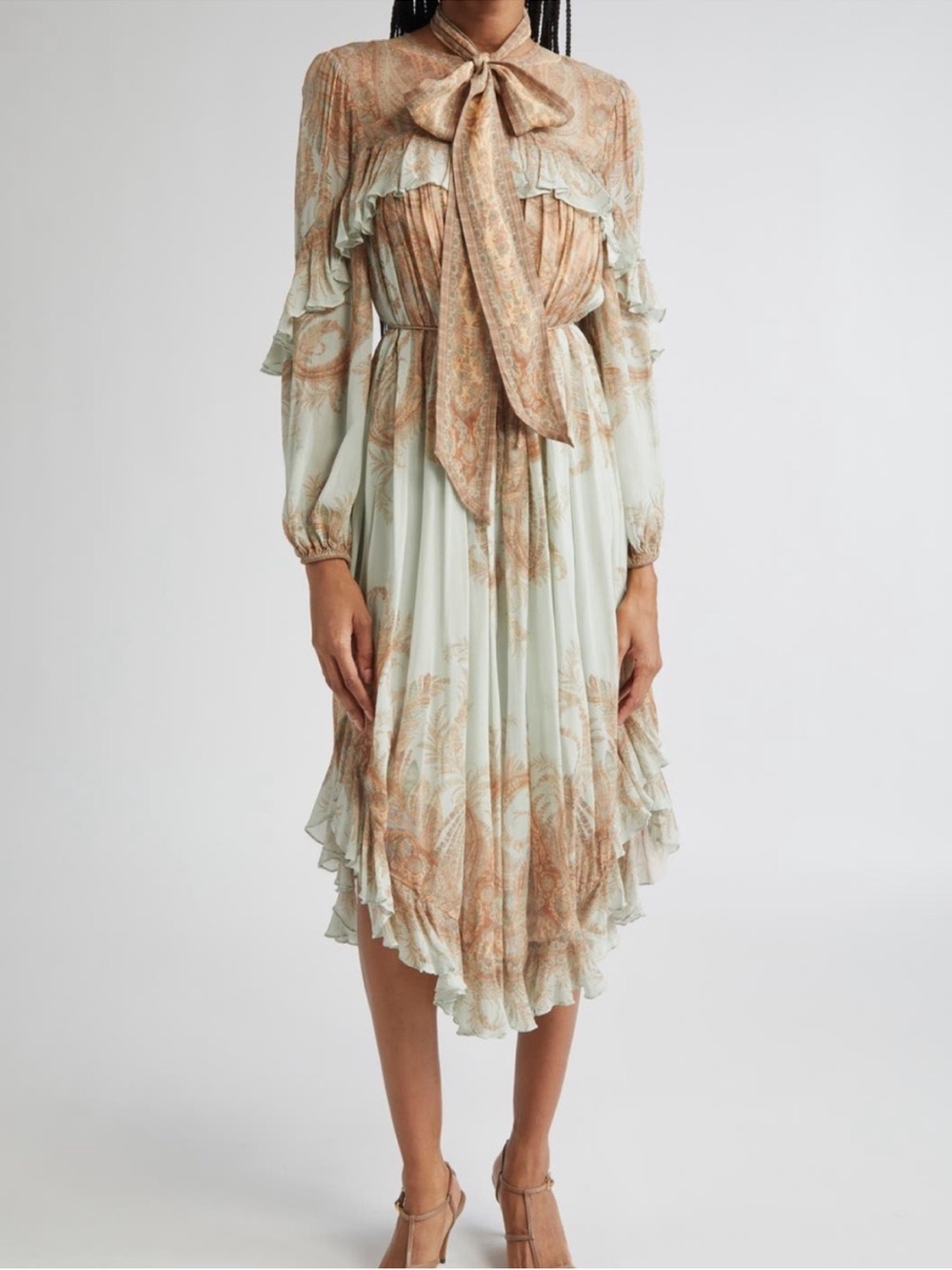 Zimmerman Paisley Long Sleeve Midi Dress
